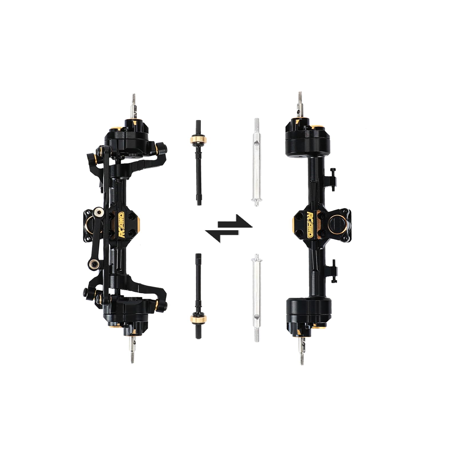 Amazon.com: RCAWD Fourth Version Brass SCX24 Portal Axles, Wide